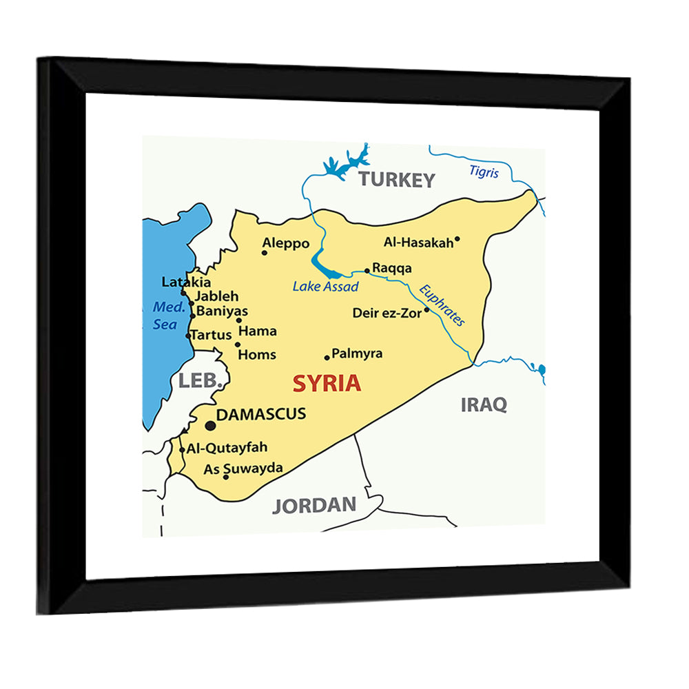 Map of Syria Wall Art