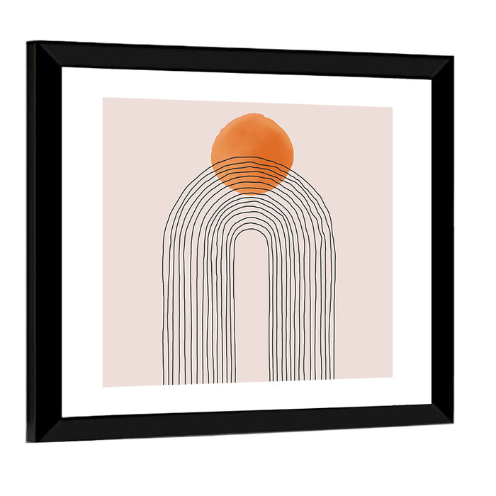 Layered Arch Sun Abstract Wall Art as a framed print