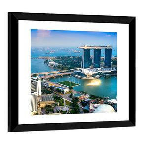 Singapore City Skyline At Sunset Wall Art