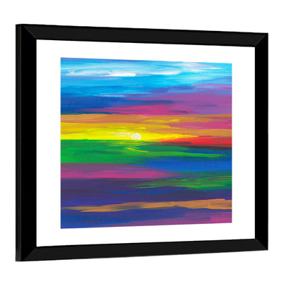 Colorful Sunset Abstract Wall Art