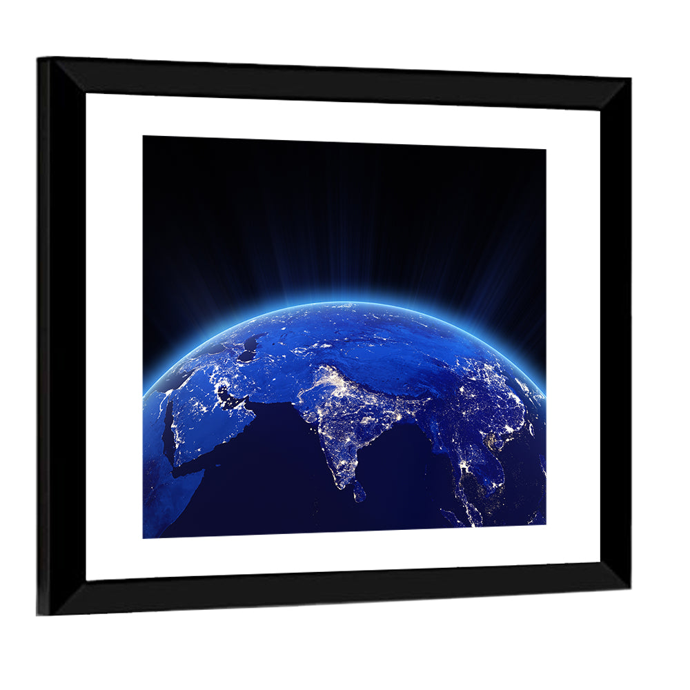 India at Night from Orbit Wall Art