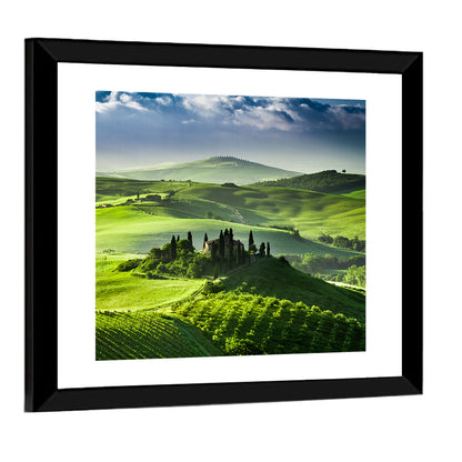 Sunrise In Valley Of San Quirico d Orcia Wall Art