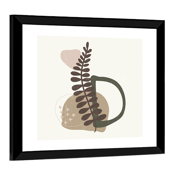 Letter D Botanical Vintage Wall Art as a framed print