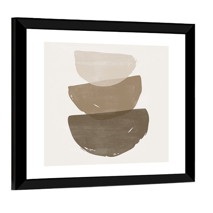 Sun and Moon Stacked Shapes Wall Art as a framed print