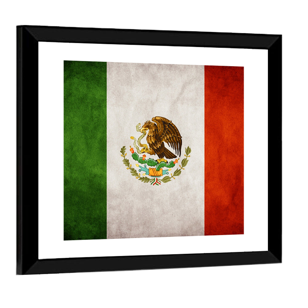 Vintage Mexican Flag Emblem Wall Art