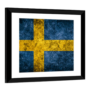 Grunge Sweden Flag Wall Art