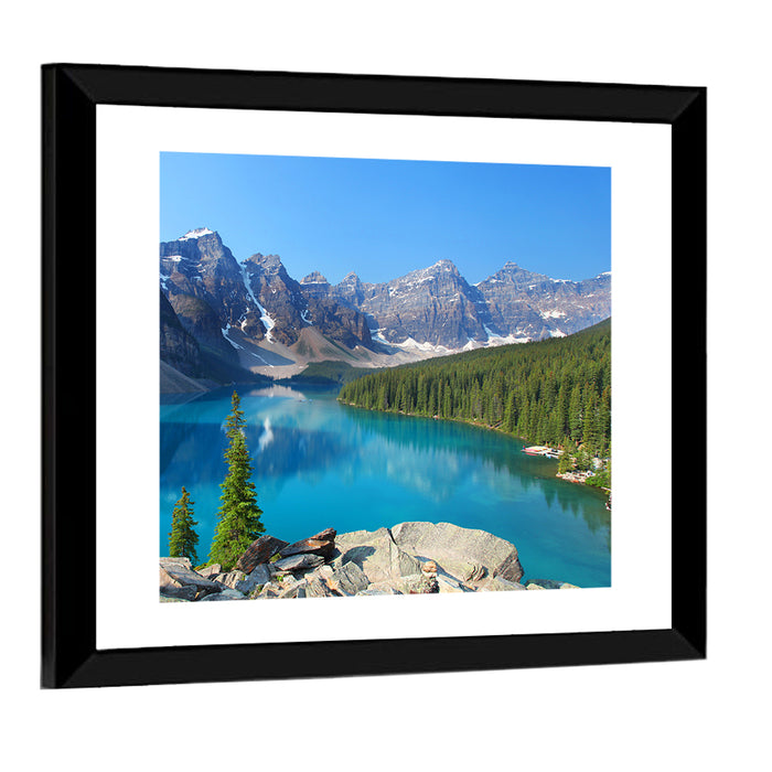 Moraine Lake, Canadian Rockies Wall Art as a framed print