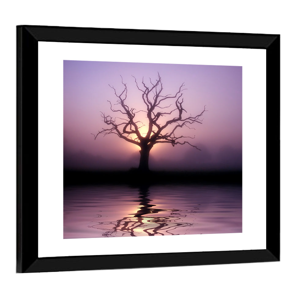 Tree At Dawn Wall Art