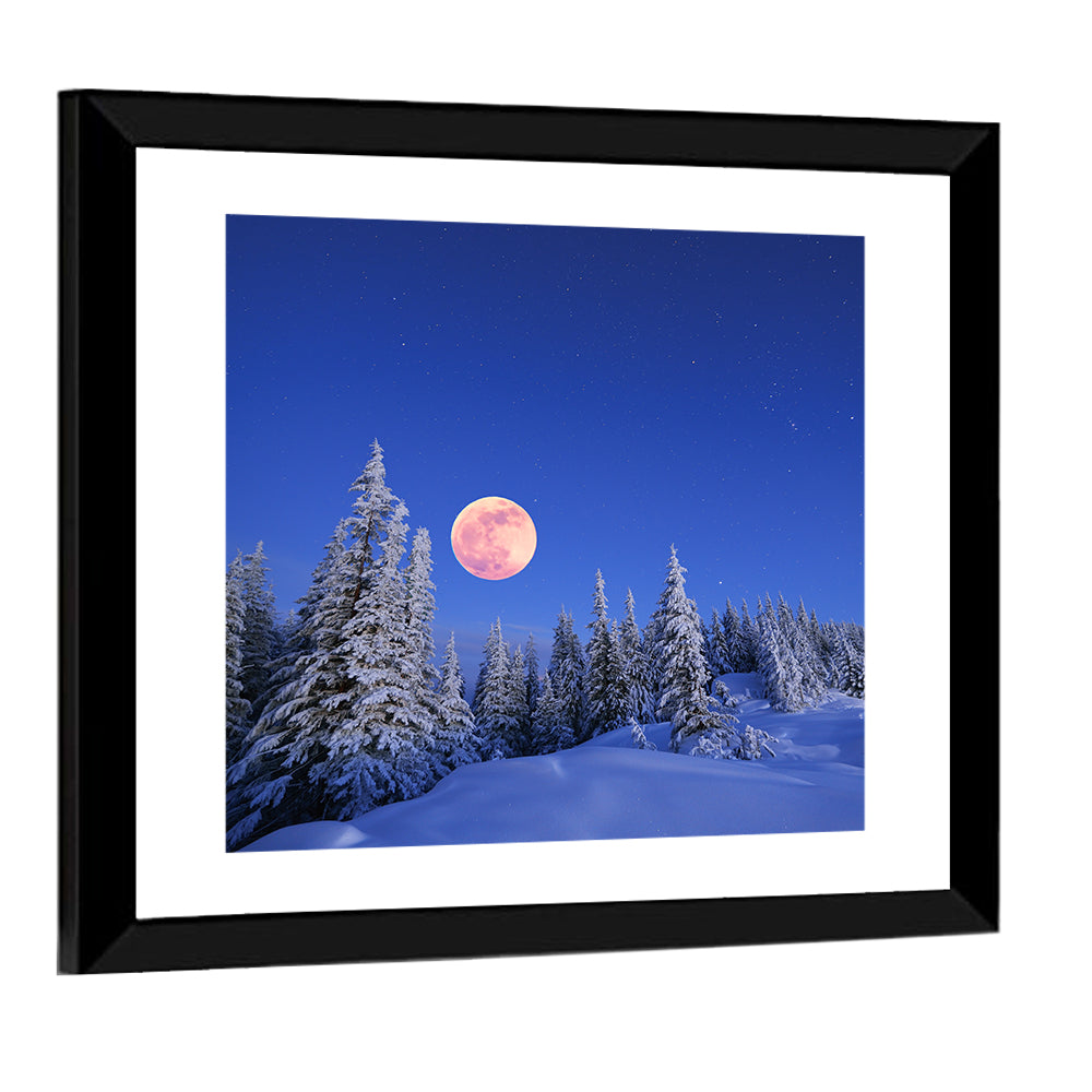 Moonlit Carpathian Mountains, Ukraine Wall Art