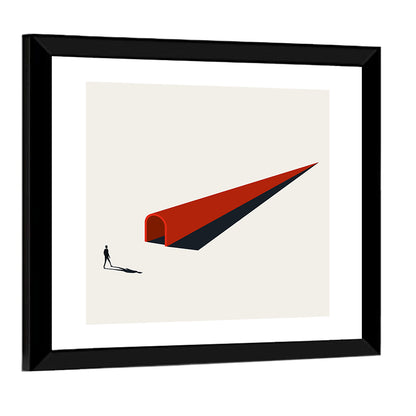 Silhouette in Red Tunnel Wall Art