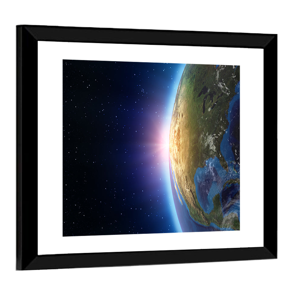 North America at Sunrise from Space Wall Art