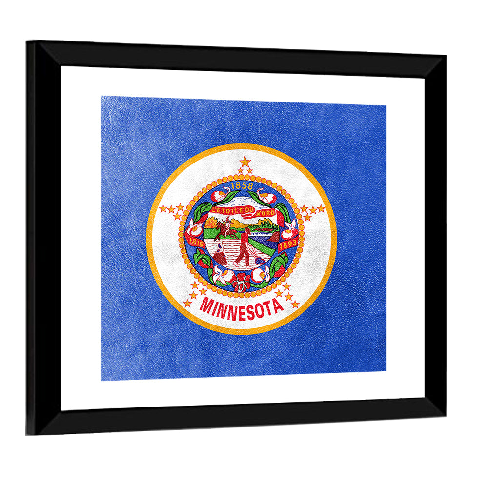 Minnesota State Flag with Seal Wall Art