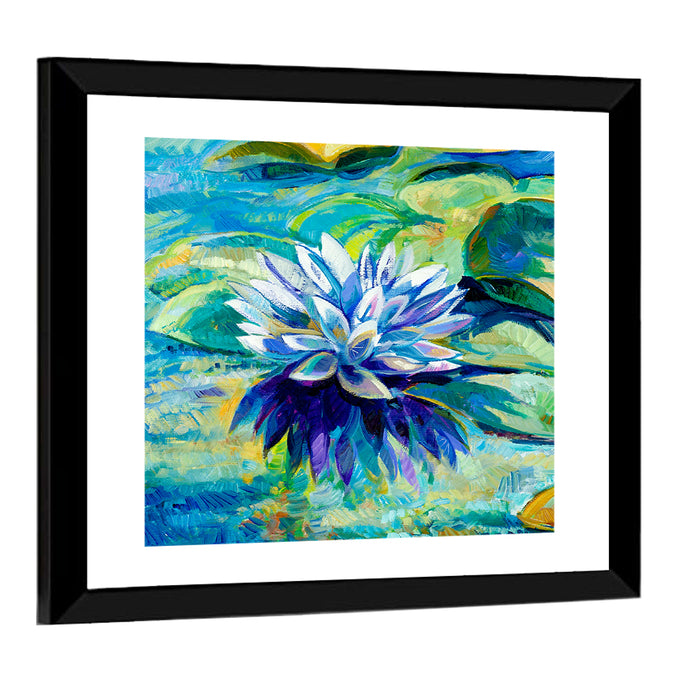 Impressionist Water Lily Study Wall Art as a framed print