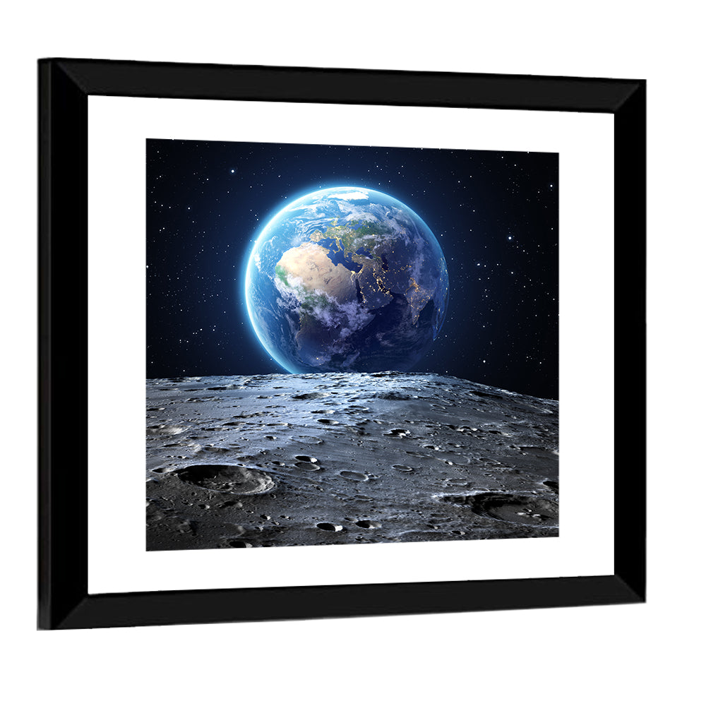 Blue Earth from the Moon Wall Art