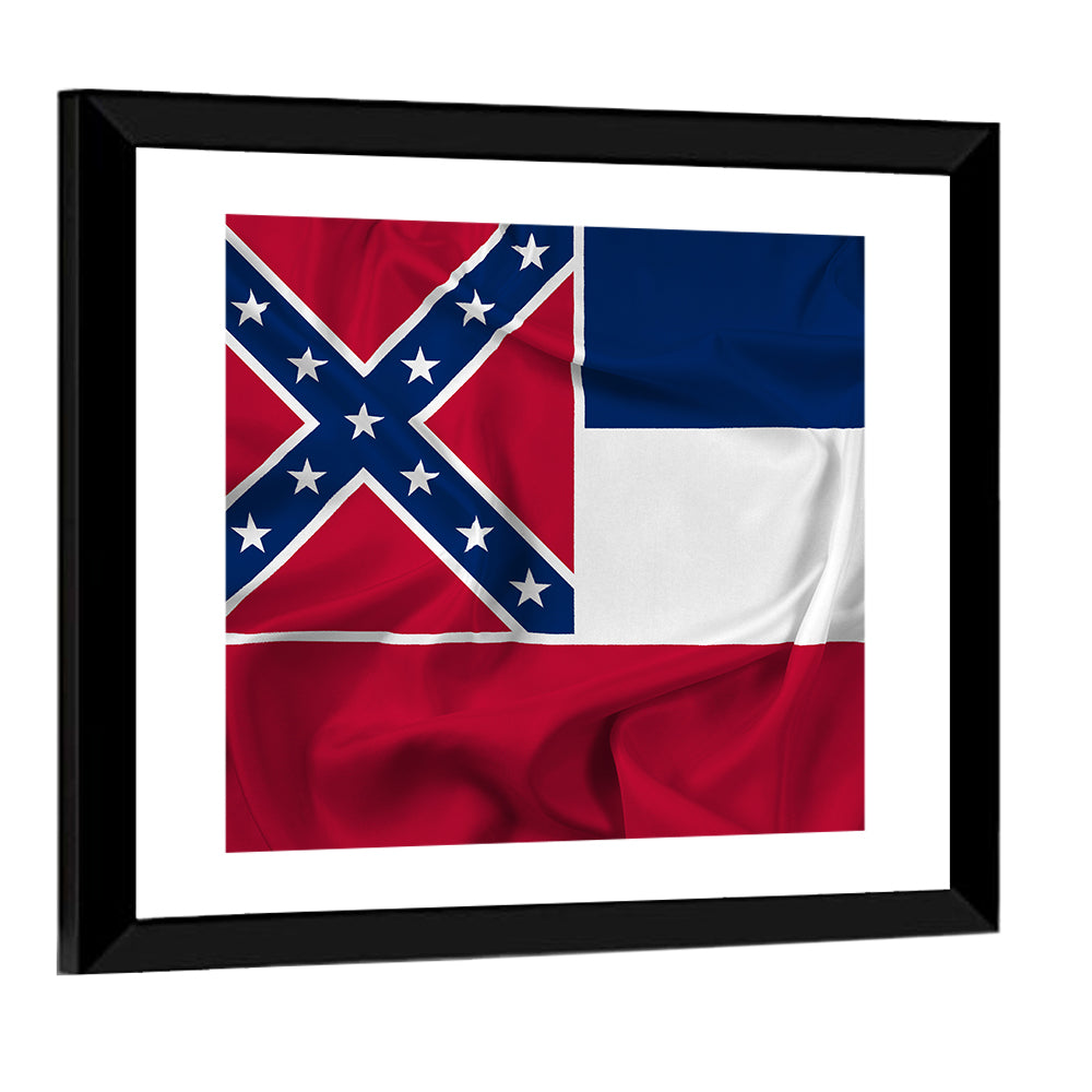 Mississippi State Flag Waving Wall Art