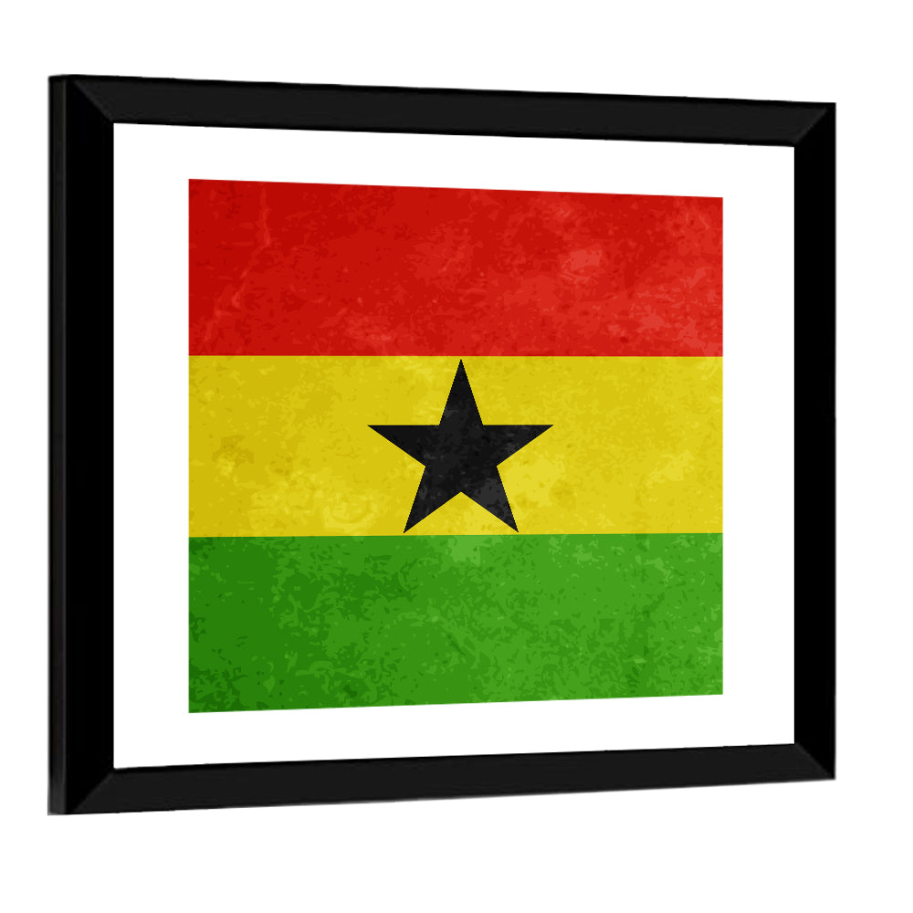 Ghana Flag with Centered Black Star Wall Art