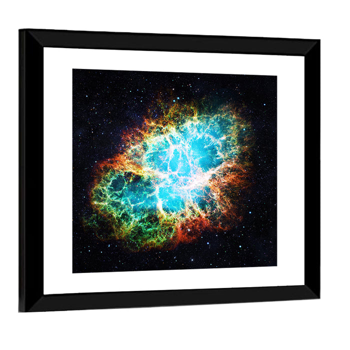 Crab Nebula Wall Art as a framed print