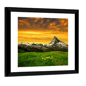 Matterhorn in the sunset at Swiss Alps Wall Art