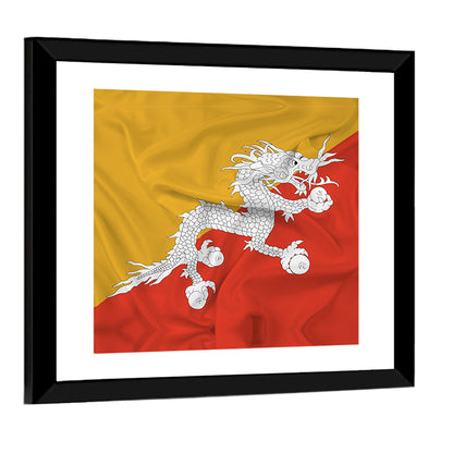 Waving Bhutan Flag Wall Art