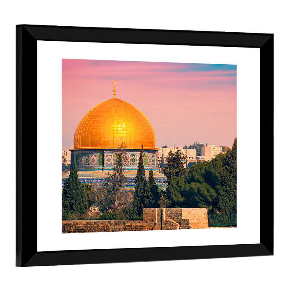Dome of the Rock at Golden Hour Wall Art