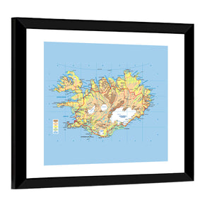 Iceland Map Wall Art