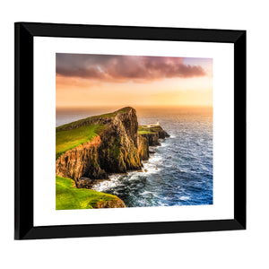 Ocean Coast Sunset At Neist Point Lighthouse Wall Art