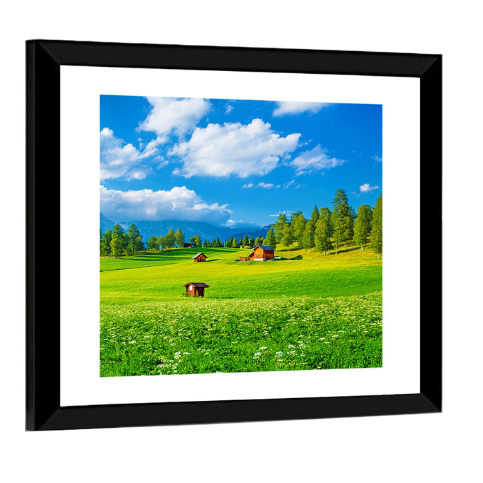 Alpine Valley Meadow, Austria Wall Art as a framed print
