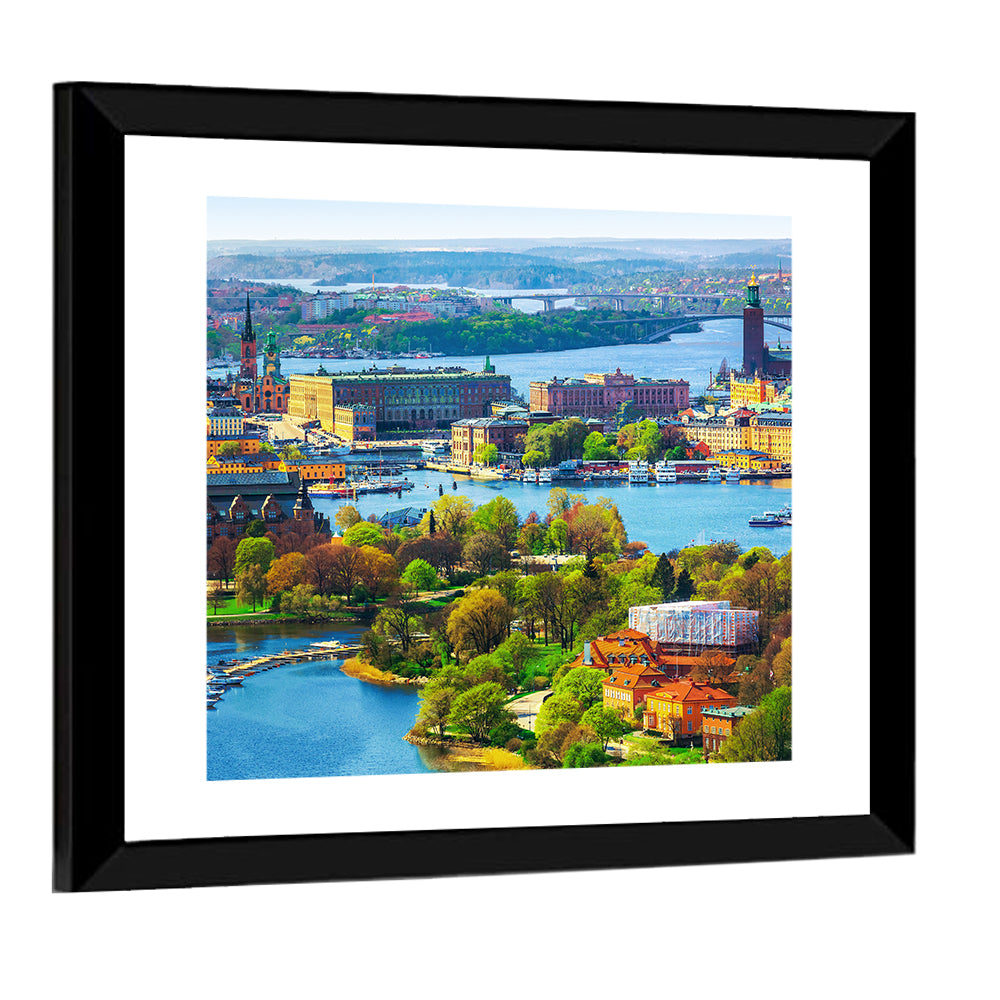 Gamla Stan Harbor Panorama Wall Art