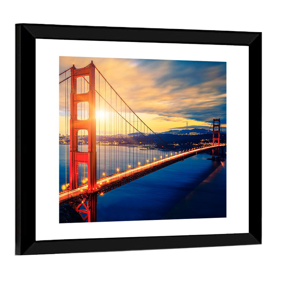 Sunrise Over Golden Gate Bridge Wall Art