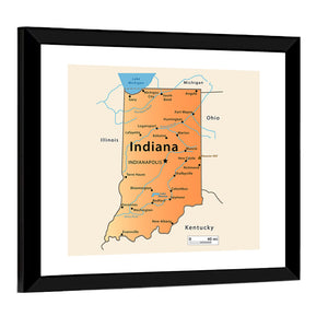 Indiana Map Wall Art