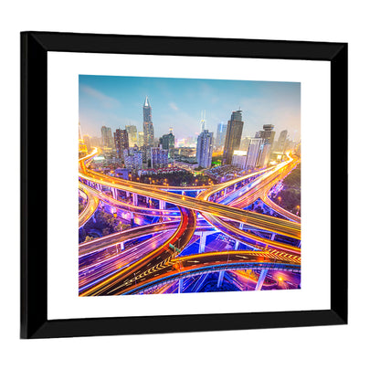 Shanghai Highways Skyline Wall Art