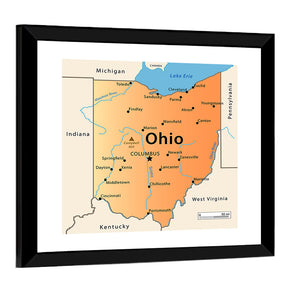 Ohio Map Wall Art