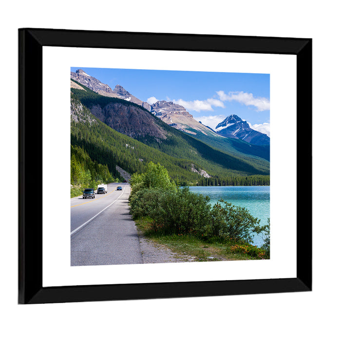 Waterfowl at Banff Lake Wall Art as a framed print