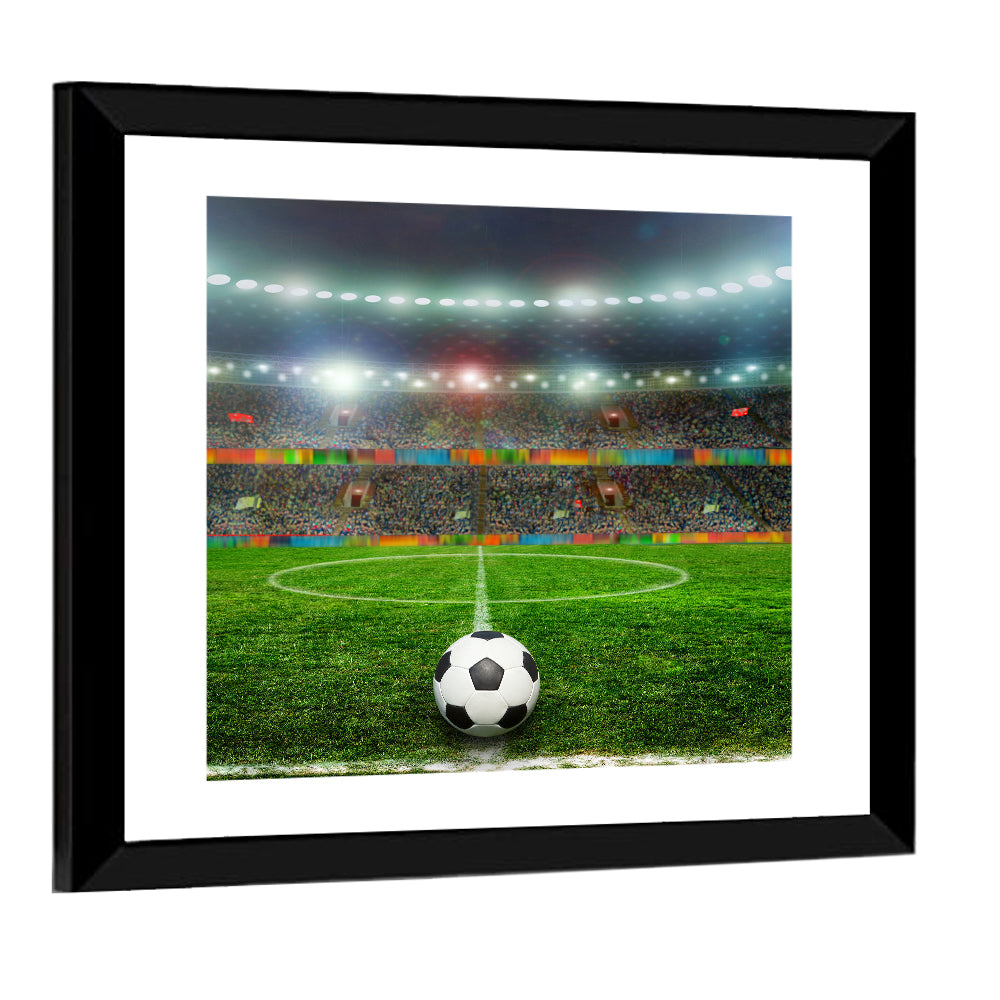 Soccer Ball On Stadium Wall Art