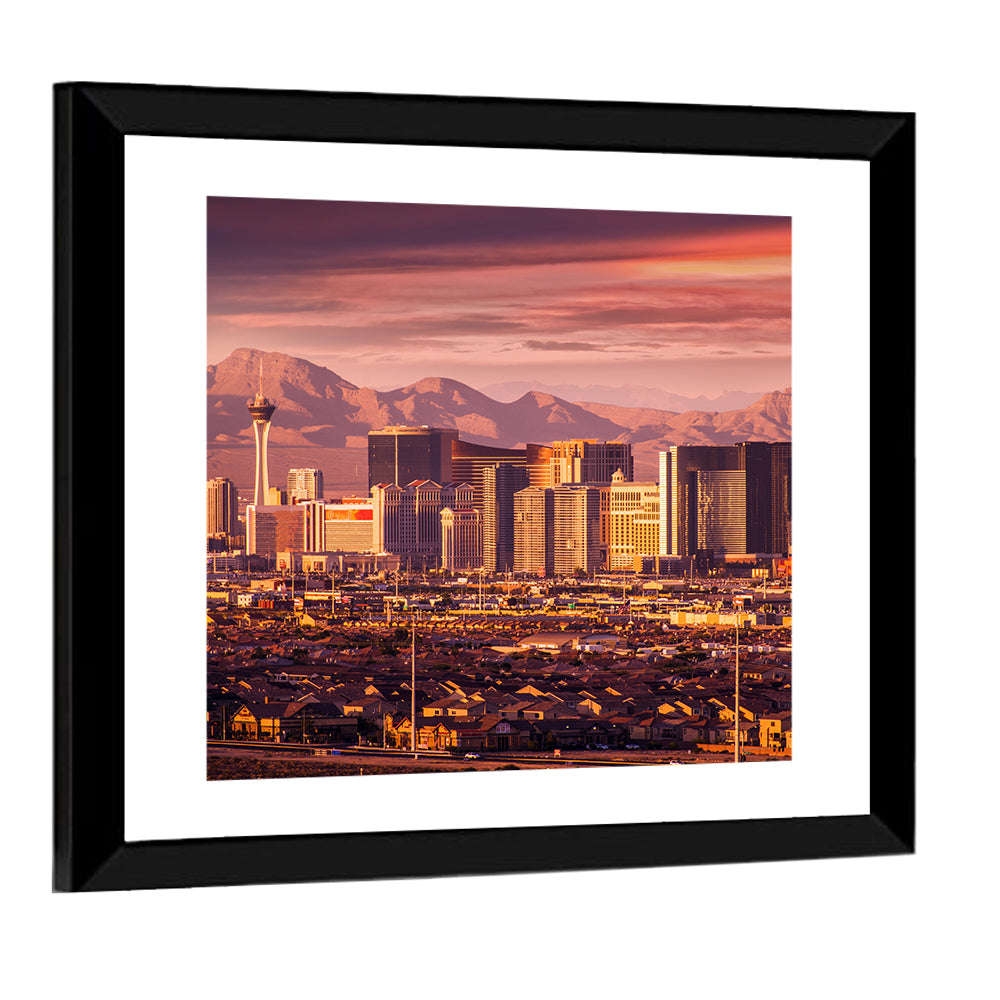 Las Vegas Strip Sunset Skyline Wall Art