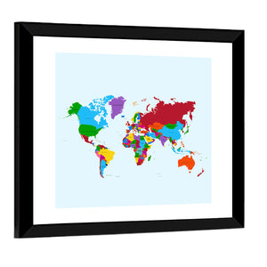 Colorful World Map Wall Art