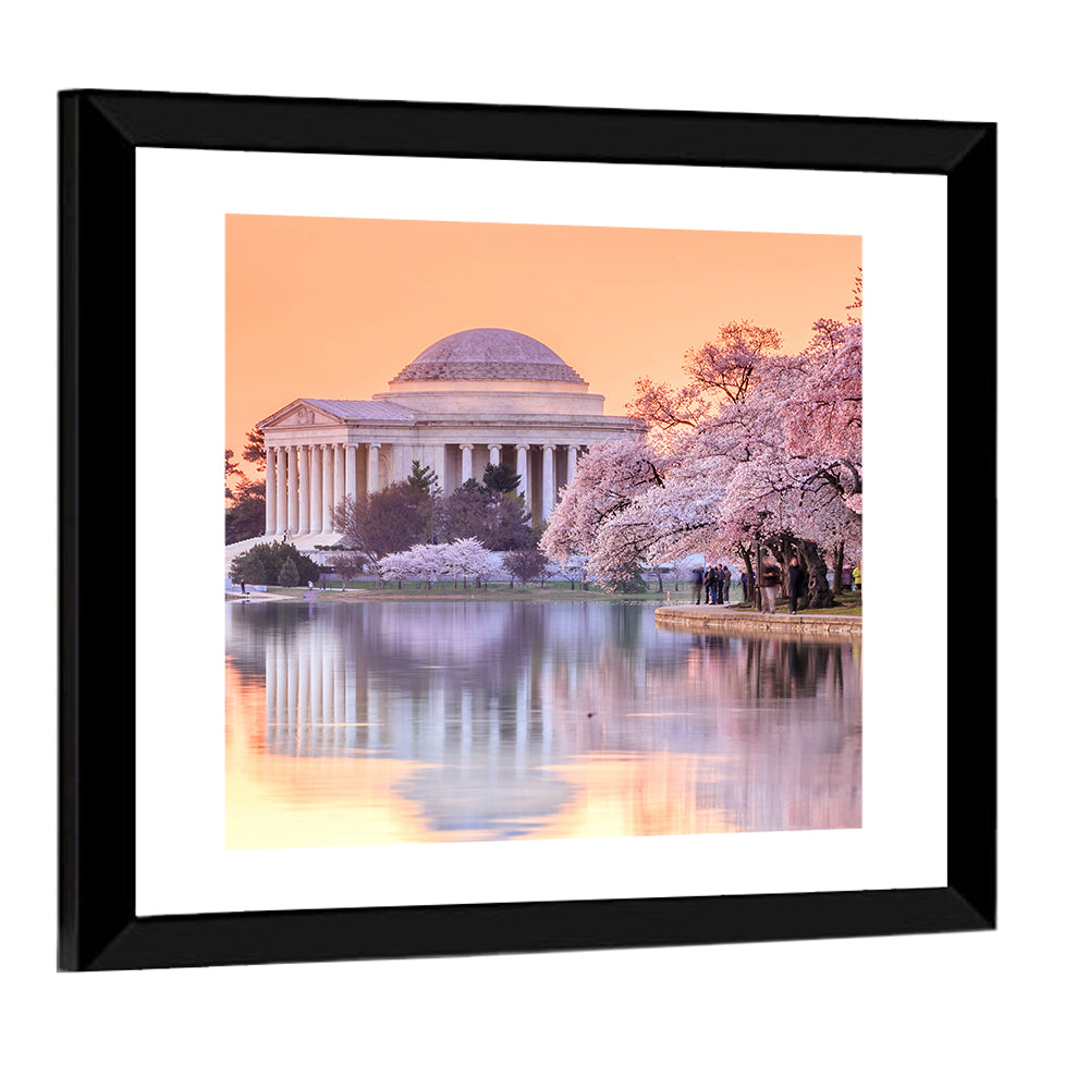 Jefferson Memorial with Cherry Blossoms Wall Art