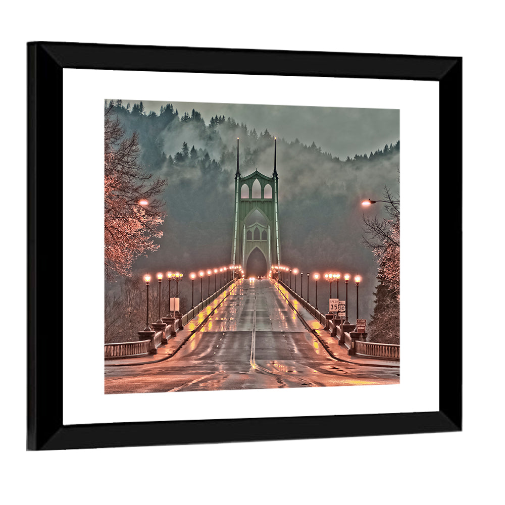 St. Johns Bridge at Dusk Wall Art