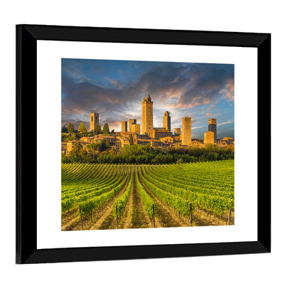 Vineyards Of San Gimignano Tuscany Wall Art