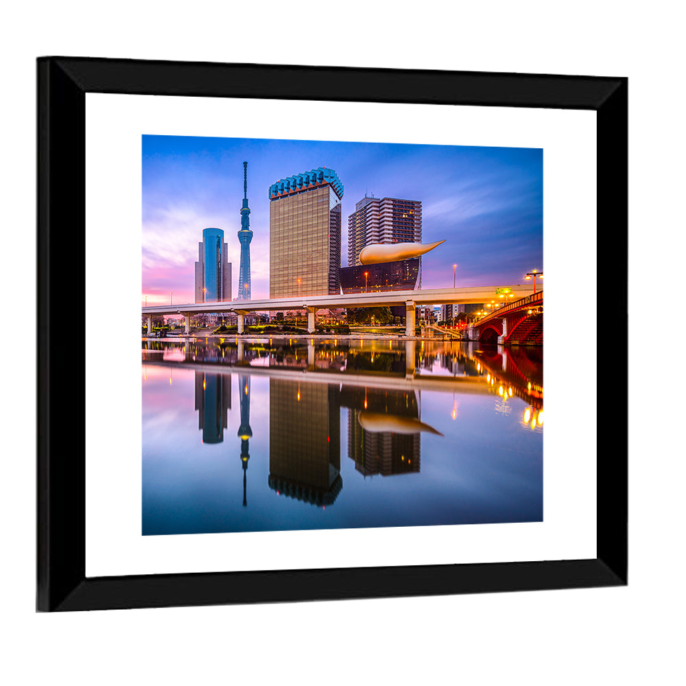 Tokyo Skyline & Sumida River At Dawn Wall Art