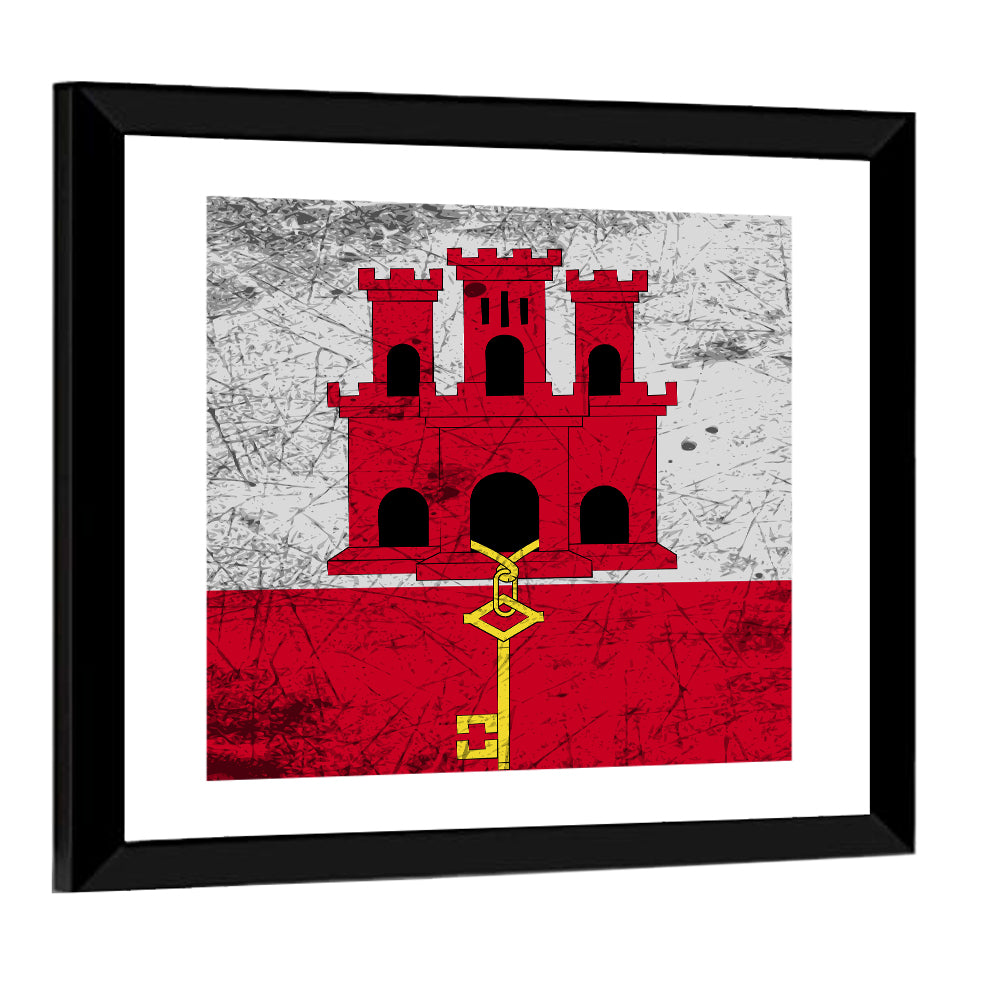 Flag Of Gibraltar Wall Art