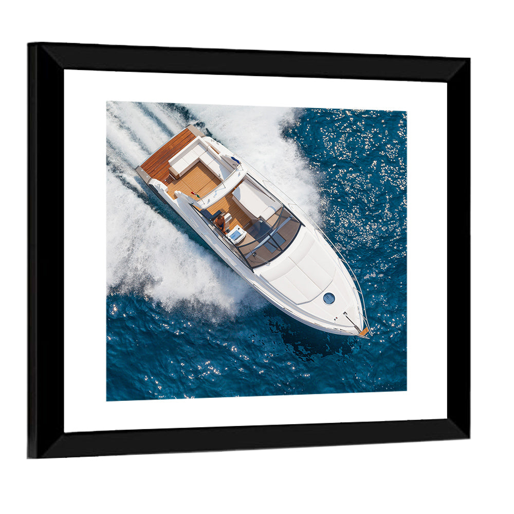 Motor Yacht from Above Wall Art
