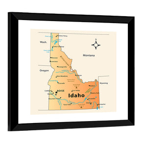 Idaho Map Wall Art