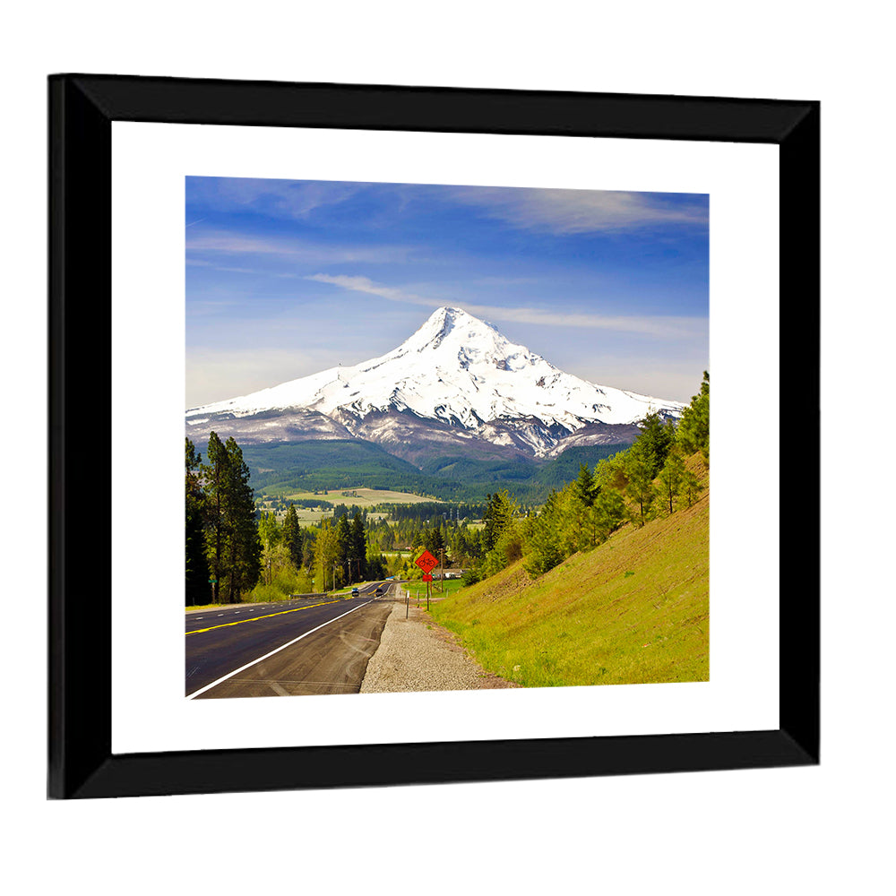 Mt Hood from a Road Wall Art