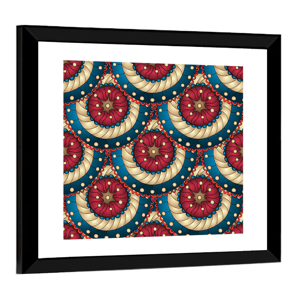 Tessellated Fish Scale Pattern Wall Art