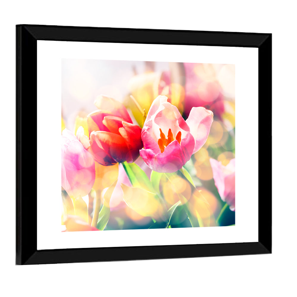 Artistic Spring Tulips Wall Art