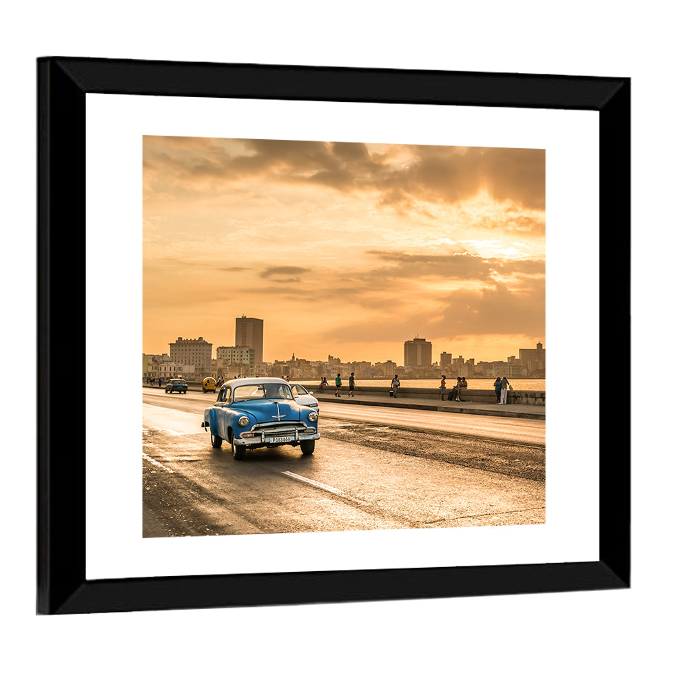 Malecon Avenue Sunset Havana Wall Art
