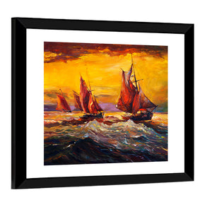 Sail Ship In Sea Artwork Wall Art