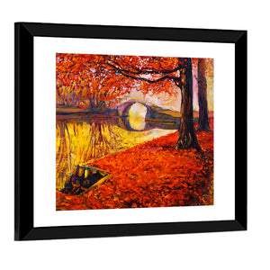 Autumn Park & Leaves Artwork Wall Art