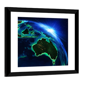 Australia & Indonesia From Space Wall Art